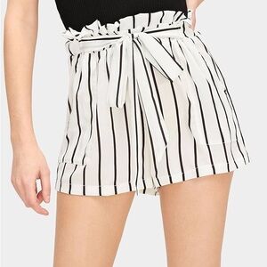 Striped Black and White Women's Shorts